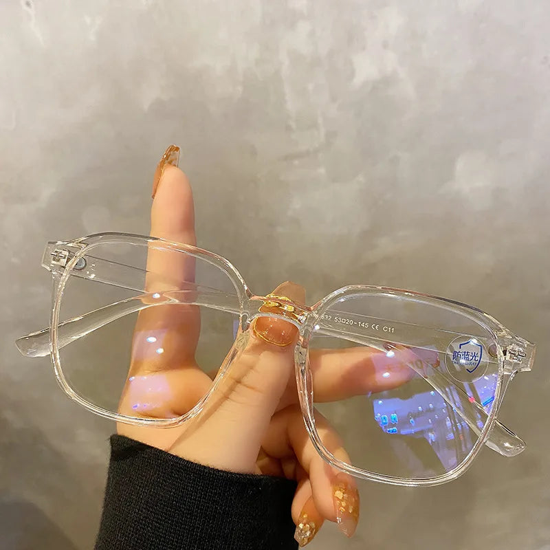 Square Polygon Frame Plain Glasses anti Bluie Light Glasses Men Women Fashion Glasses Lenses Blocking Glasses Eyewear