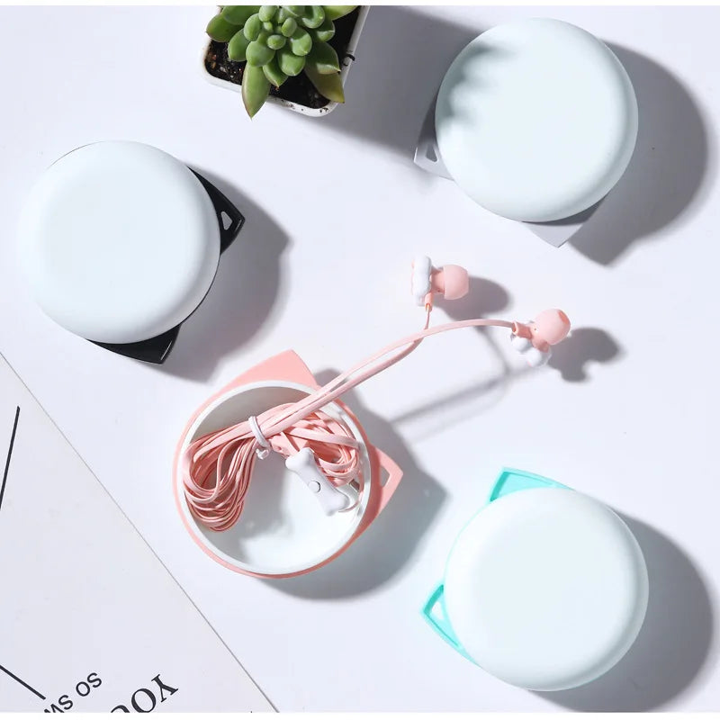 Childs Earphone New Lovely Cute Cartoon Cat Paw 3.5Mm In-Ear Earphone with Rotate Case with Microphone for Iphone Samsung Xiaomi