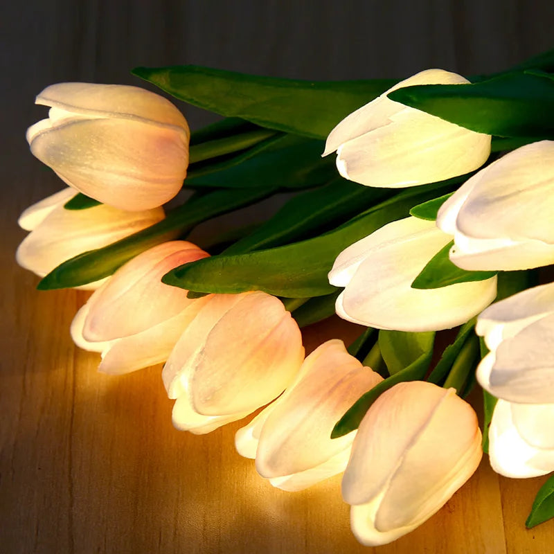 LED Tulip Lamp Night Simulation Flower Atmosphere Desk Light Room Table Decoration Lamp Gift for Girl Friend