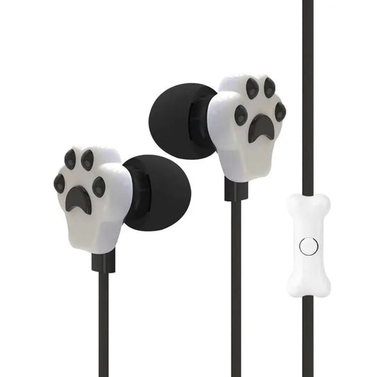 Childs Earphone New Lovely Cute Cartoon Cat Paw 3.5Mm In-Ear Earphone with Rotate Case with Microphone for Iphone Samsung Xiaomi