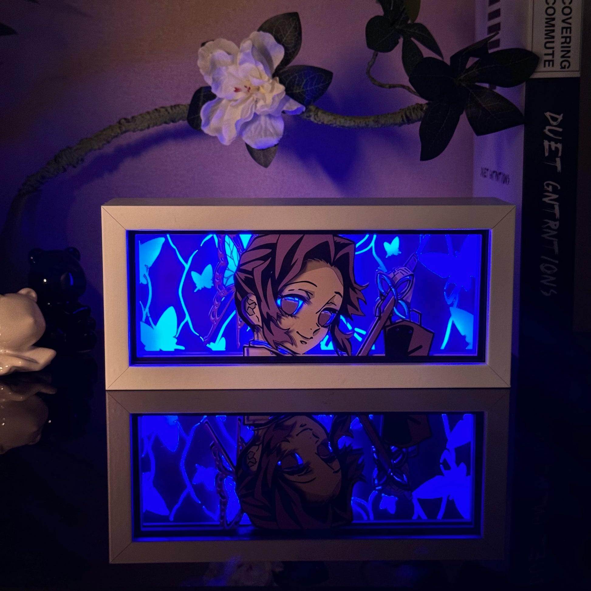 Anime Paper Carved Lamp Cute Figure 3D Paper Led Color Light Box Room Decoration Collect Night Light Gifts