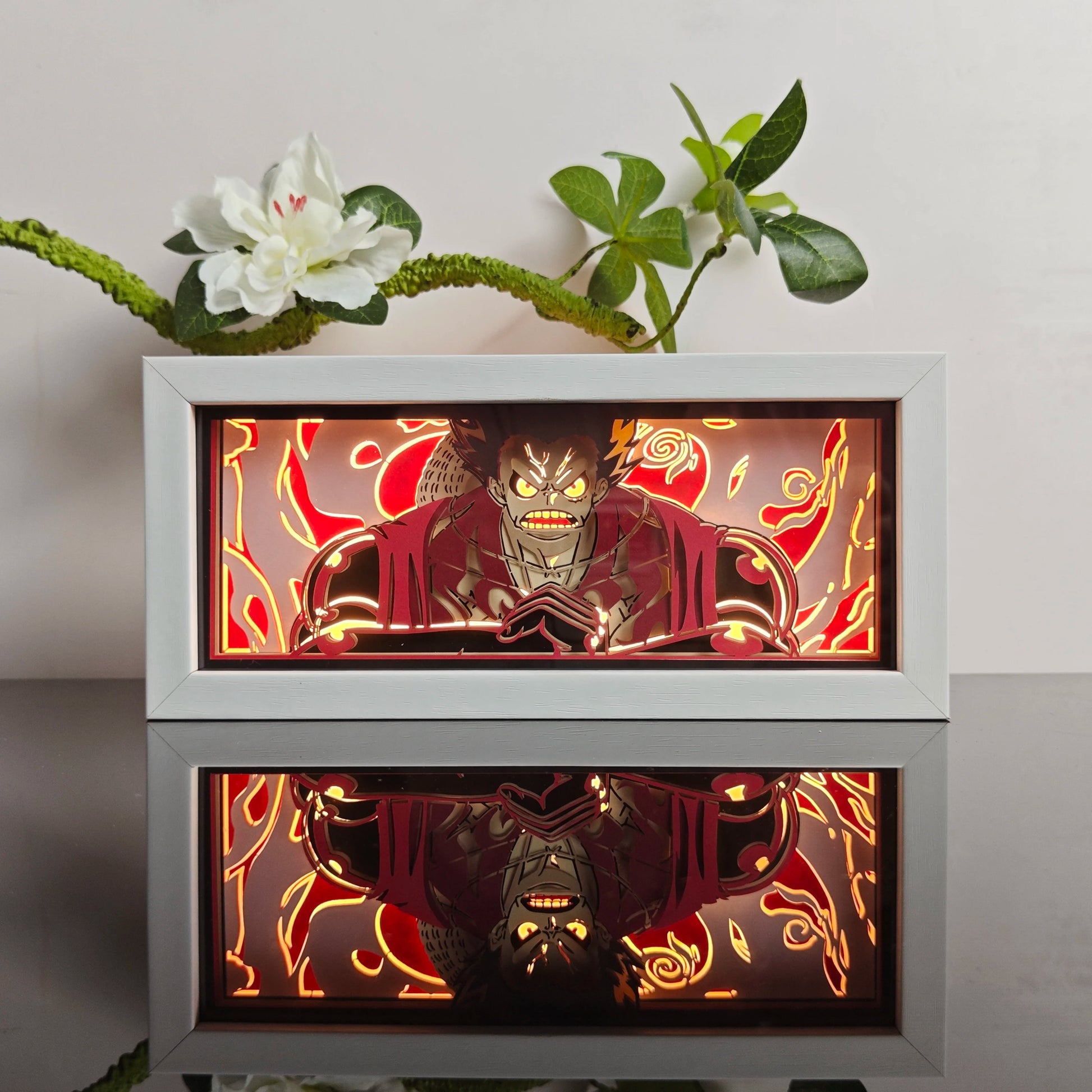 Anime Paper Carved Lamp Cute Figure 3D Paper Led Color Light Box Room Decoration Collect Night Light Gifts
