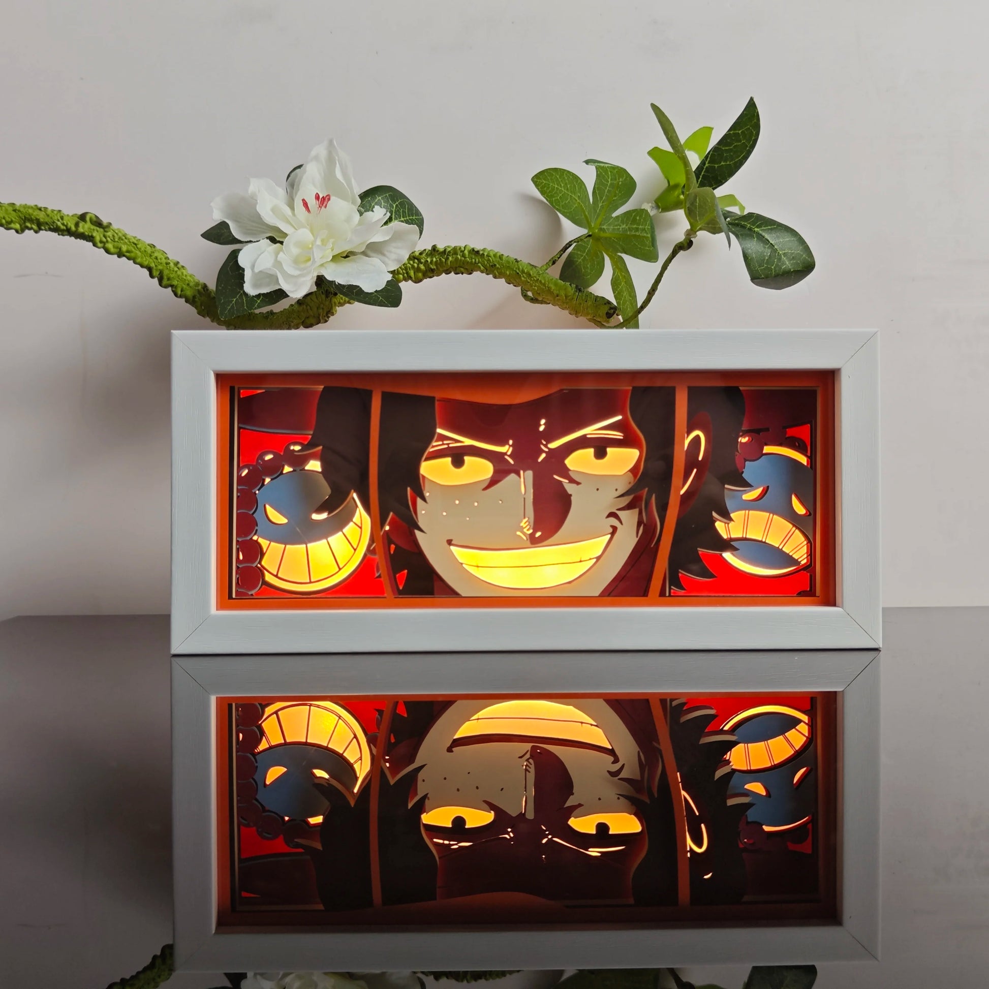 Anime Paper Carved Lamp Cute Figure 3D Paper Led Color Light Box Room Decoration Collect Night Light Gifts