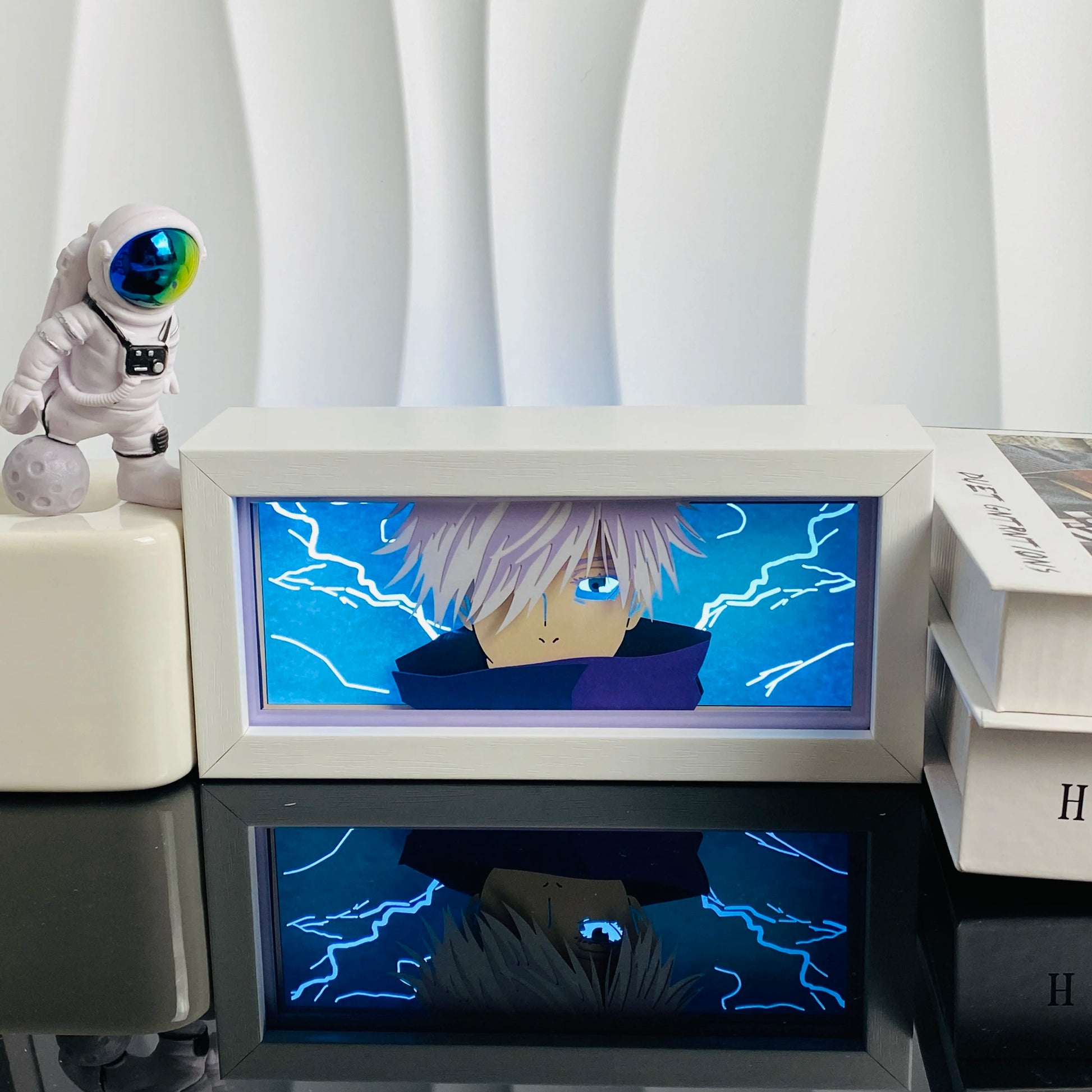 Anime Paper Carved Lamp Cute Figure 3D Paper Led Color Light Box Room Decoration Collect Night Light Gifts