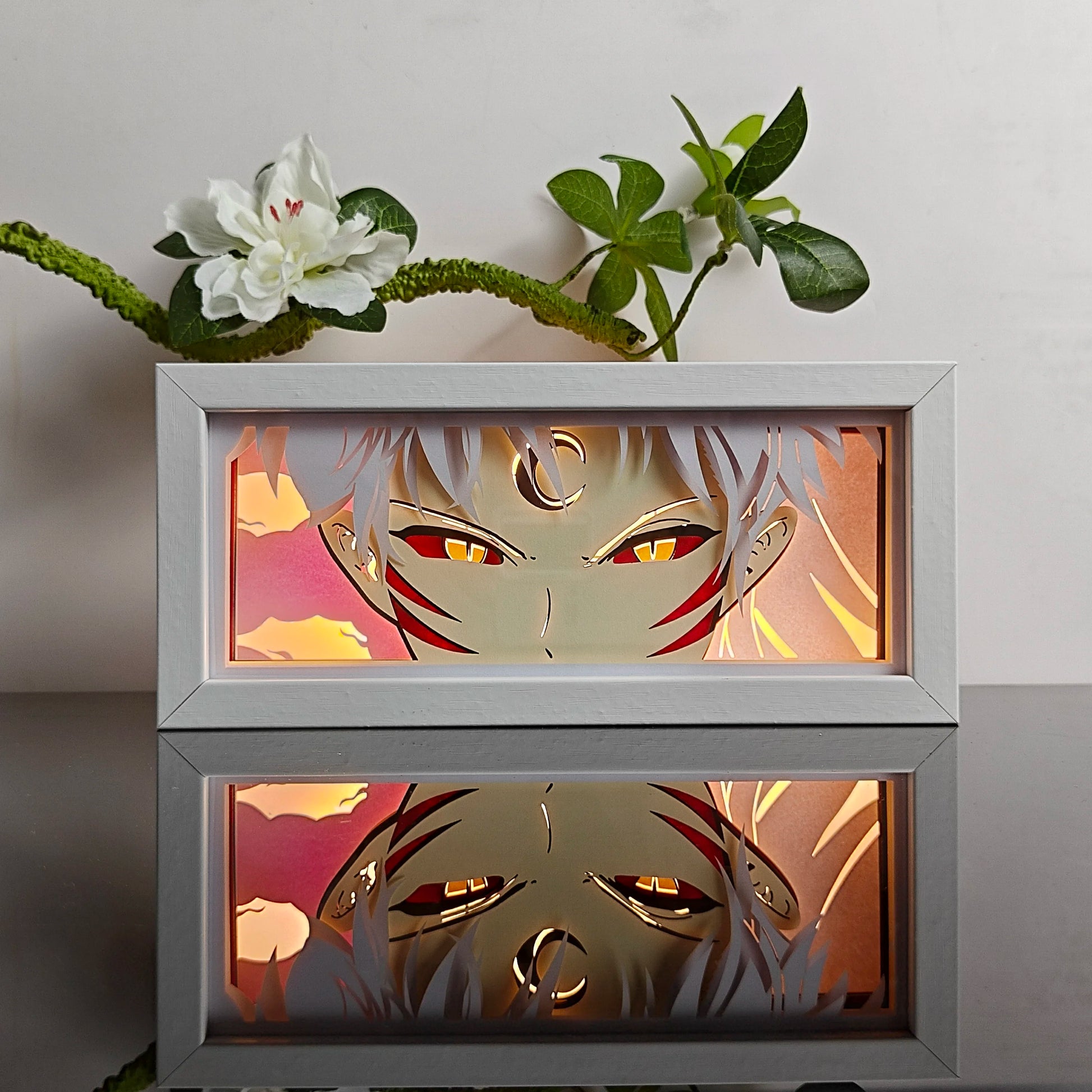 Anime Paper Carved Lamp Cute Figure 3D Paper Led Color Light Box Room Decoration Collect Night Light Gifts