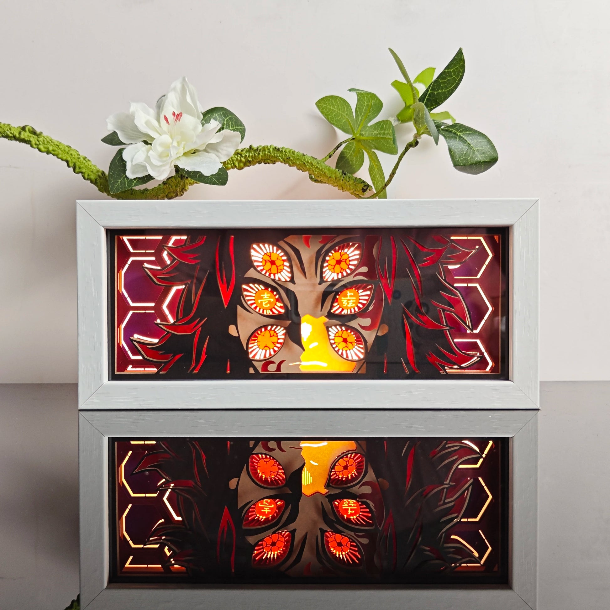 Anime Paper Carved Lamp Cute Figure 3D Paper Led Color Light Box Room Decoration Collect Night Light Gifts