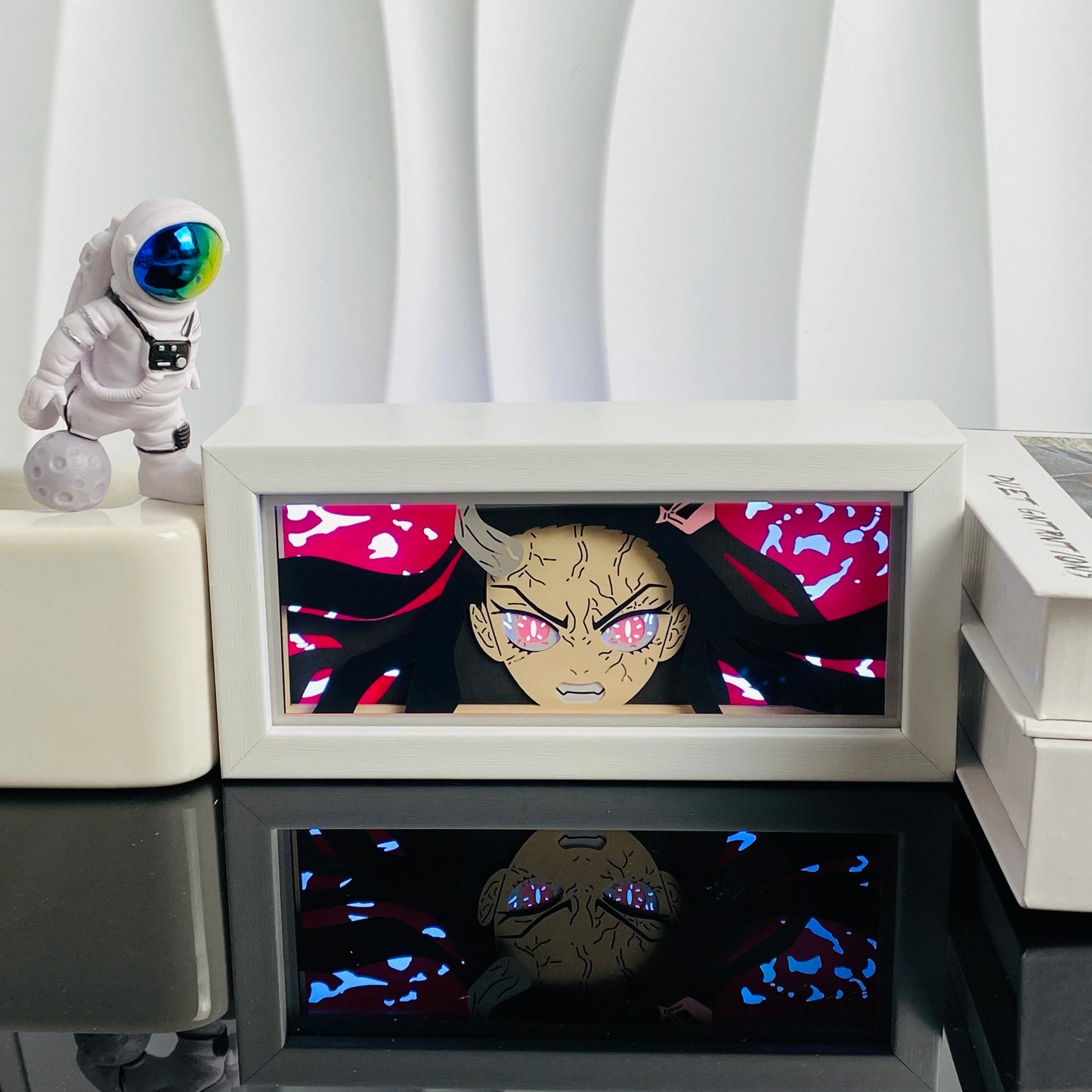 Anime Paper Carved Lamp Cute Figure 3D Paper Led Color Light Box Room Decoration Collect Night Light Gifts