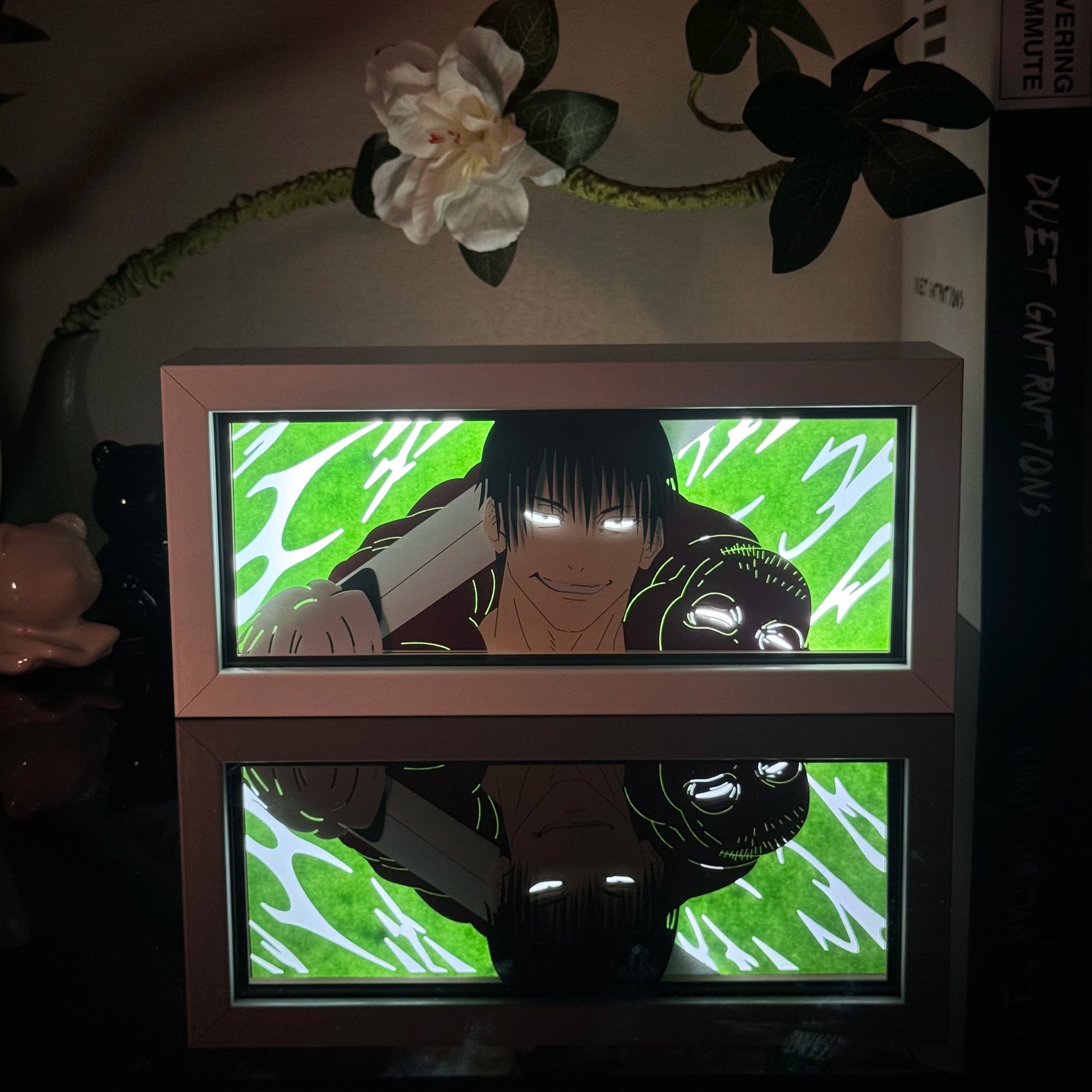 Anime Paper Carved Lamp Cute Figure 3D Paper Led Color Light Box Room Decoration Collect Night Light Gifts