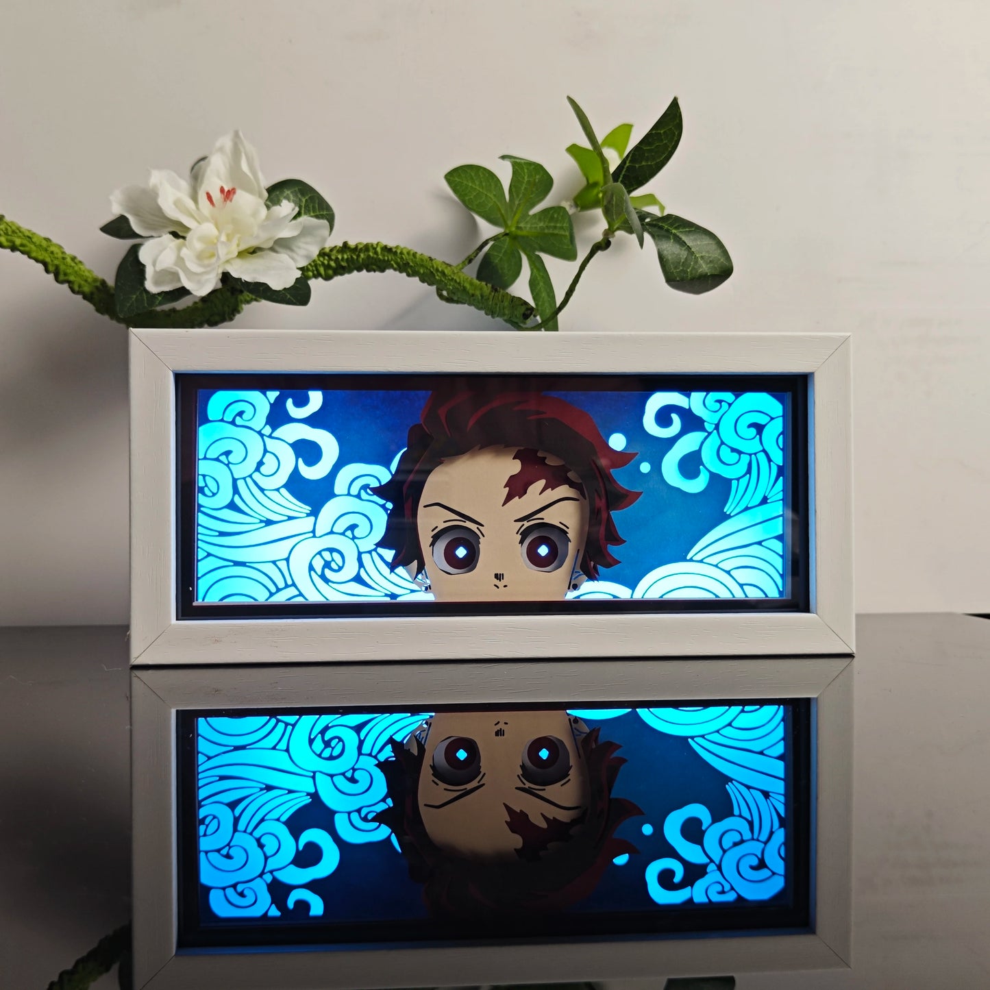 Anime Paper Carved Lamp Cute Figure 3D Paper Led Color Light Box Room Decoration Collect Night Light Gifts