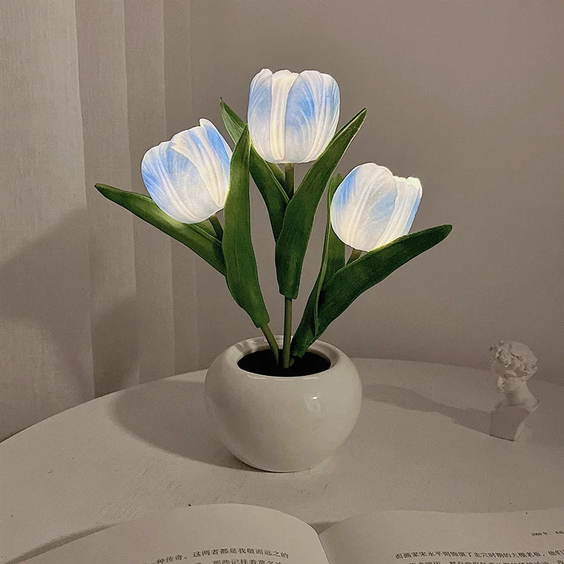 LED Tulip Lamp Night Simulation Flower Atmosphere Desk Light Room Table Decoration Lamp Gift for Girl Friend